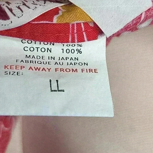 Ichiban Vintage Rare Red Floral Double Tie Shirt Size Large Made in Japan - Picture 9 of 9